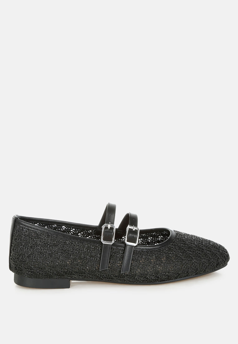 Warena Pin Buckle Strapped Ballerinas-6