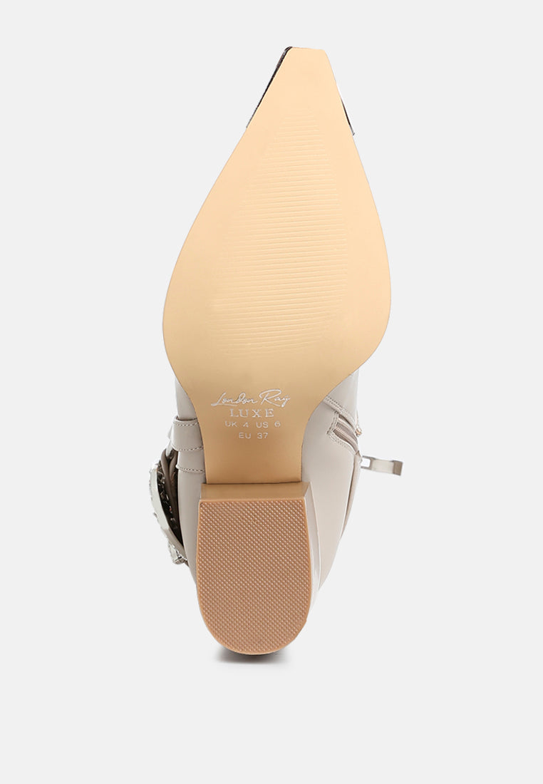 Sole of beige Rodeo Romance Western Ankle Boots