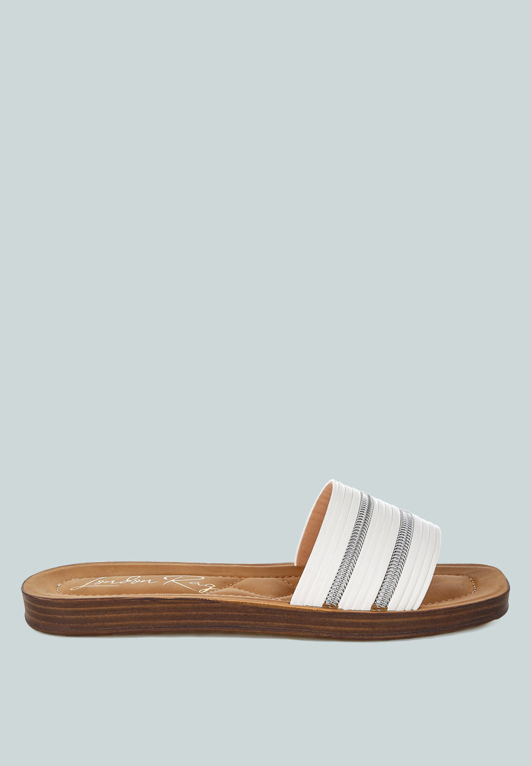 Zosaya Faux Zipper Detail Slip Ons-0