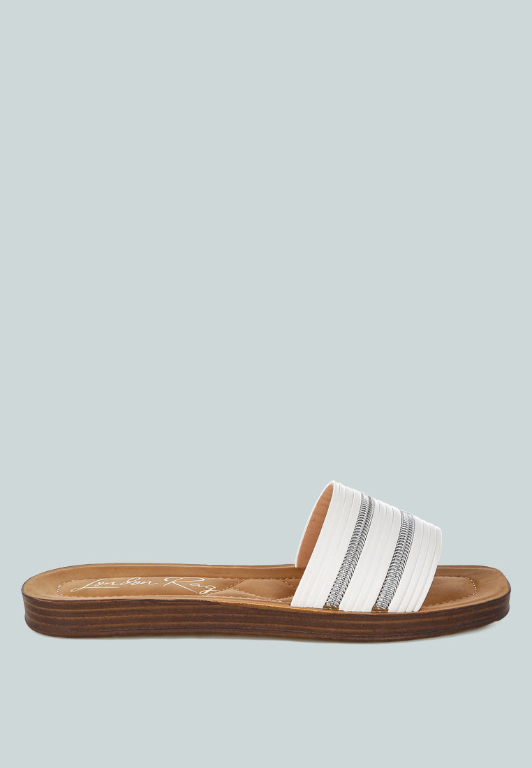 Zosaya Faux Zipper Detail Slip Ons-0