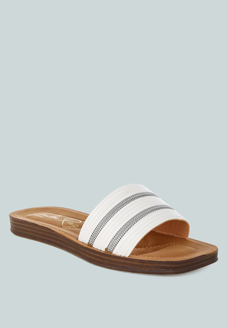 Zosaya Faux Zipper Detail Slip Ons-1