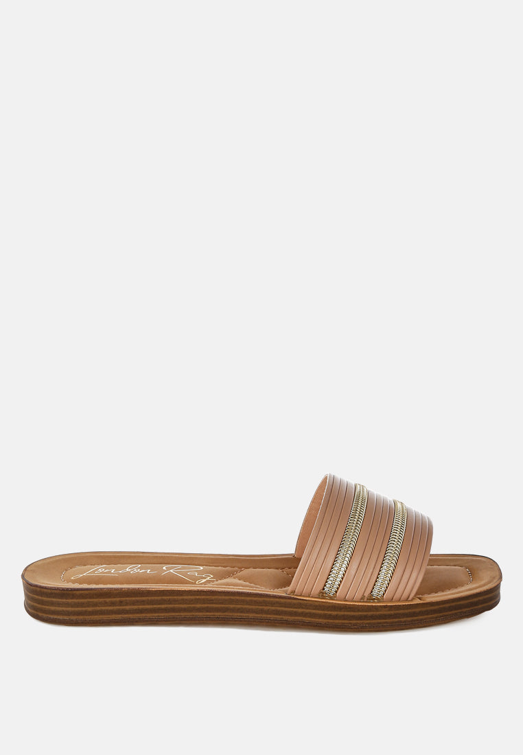Zosaya Faux Zipper Detail Slip Ons-5