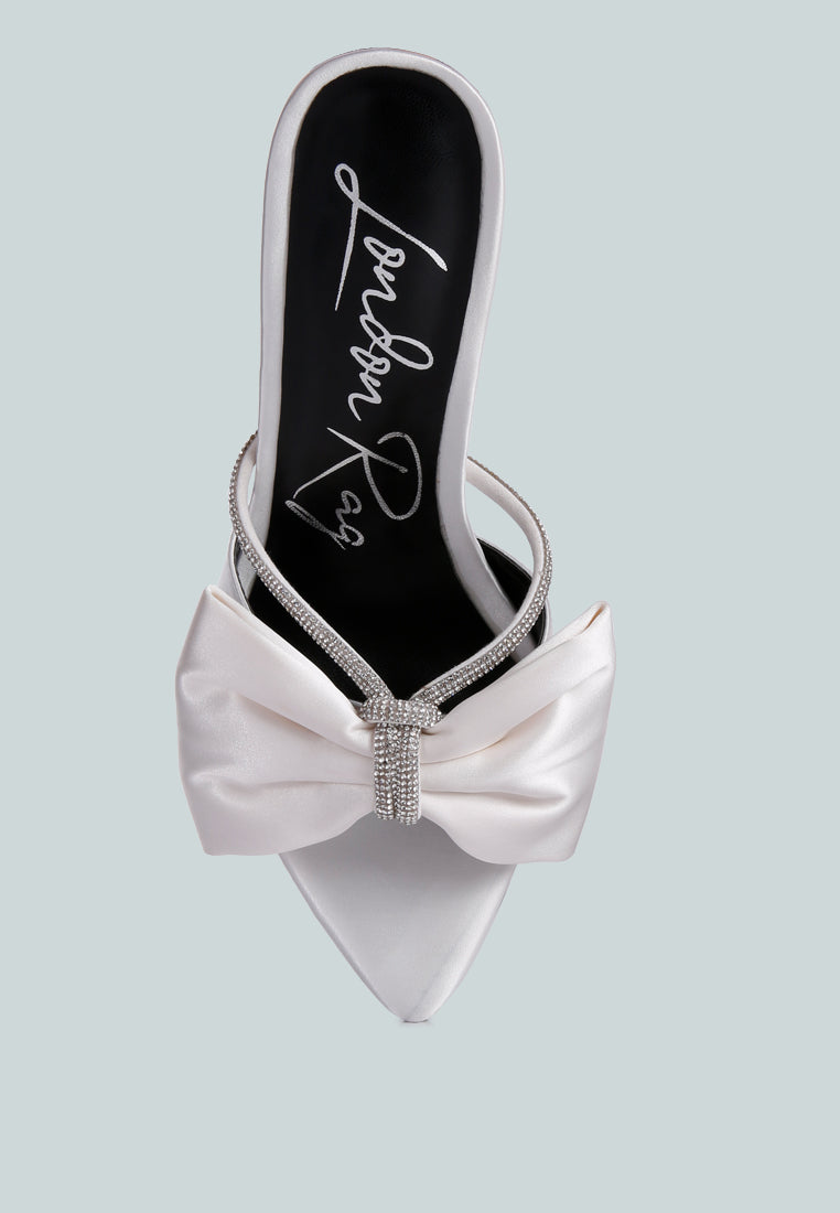 High Tea Rhinestone Bow Embellished Stiletto Sandals-3