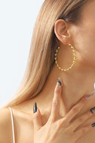 Large Twist Hoop Earrings-Gold-AVAH