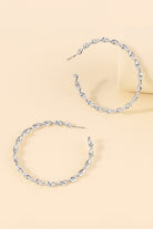 Large Twist Hoop Earrings-Silver-AVAH