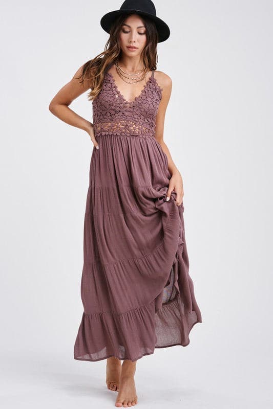 So In Love Crochet Maxi Dress - Mocha or White-Avah Couture