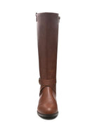 Zip Up Knee High Boots Brown-Avah Couture