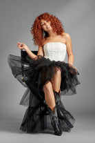 AVAH-Gold Rhinestone Mesh Earrings