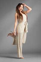 Brooke Gold Sequin Strapless Jumpsuit-AVAH