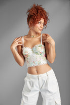 Desiree-Eyelet-Corset-Floral-Tank-Top - White-AVAH