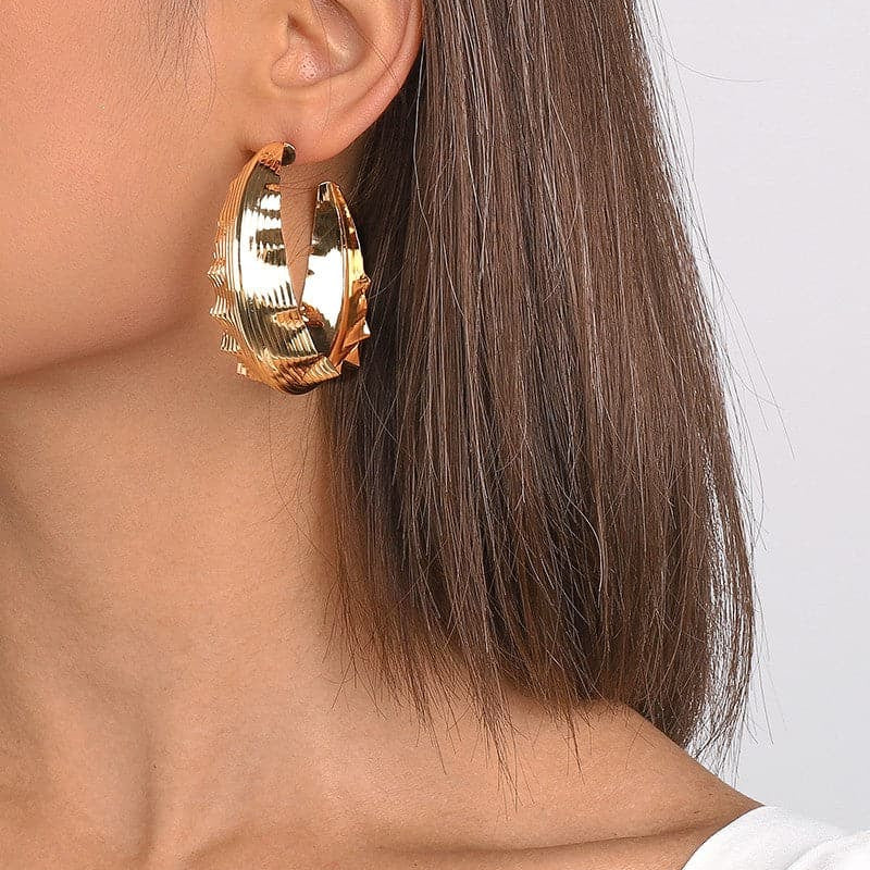 AVAH-Large Round Gold Hoop Earrings