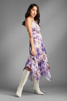 AVAH-Starlyn-Purple-Asymmetrical-Abstract-Midi-Dress