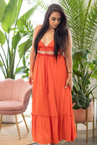 Desert Sun Orange Cut Out Dress-AVAH
