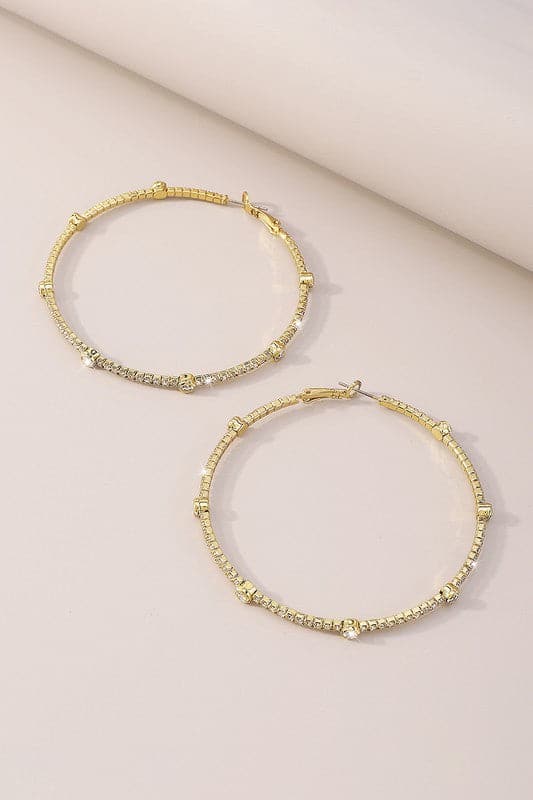 AVAH-Rhinestone Hoop Earrings