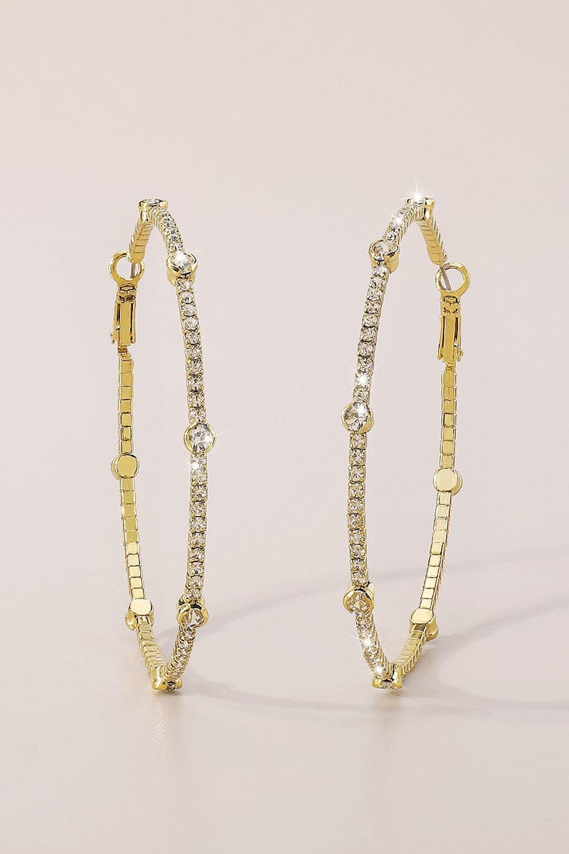 AVAH-Rhinestone Hoop Earrings