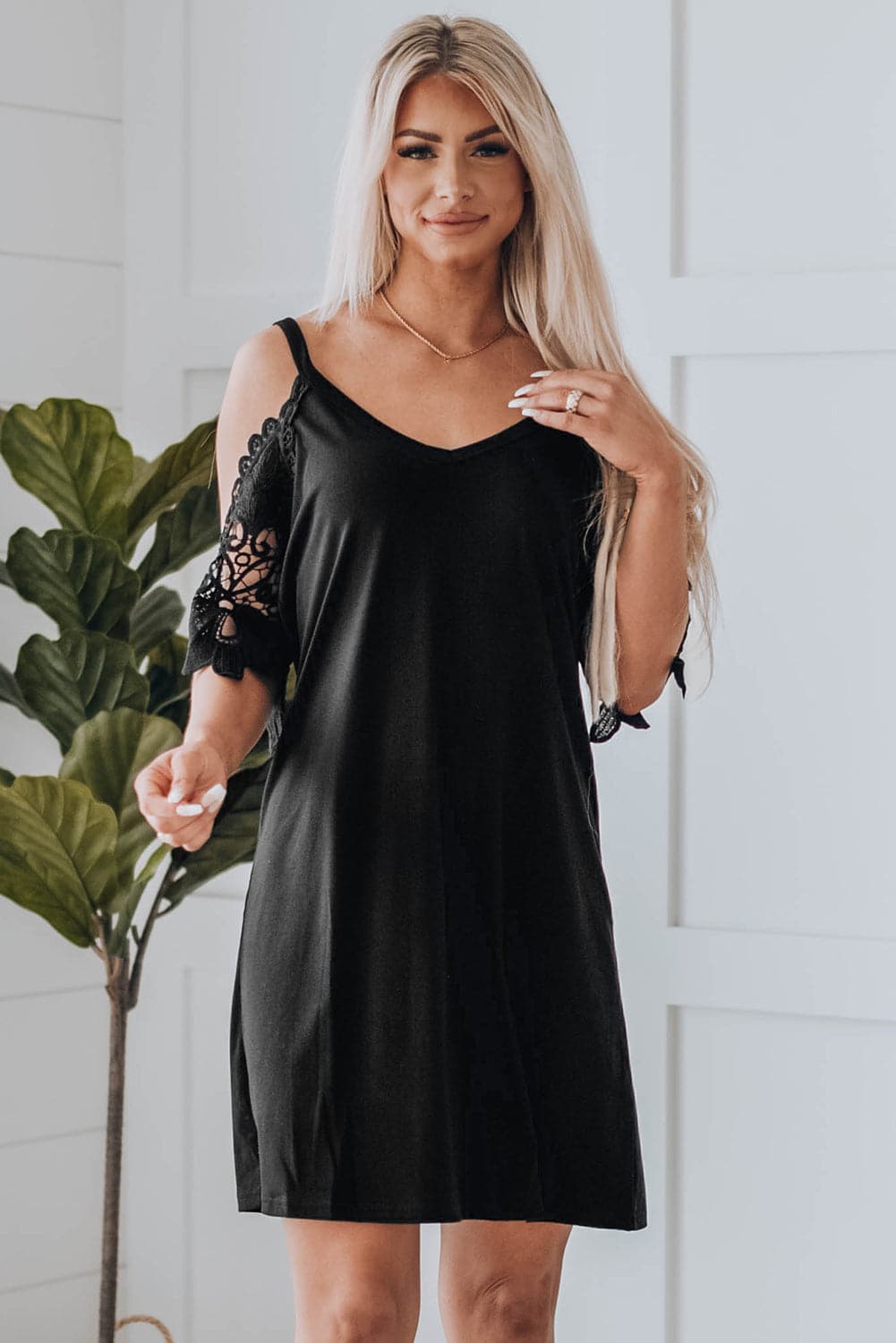 Sahara Black Lace Dress - AVAH