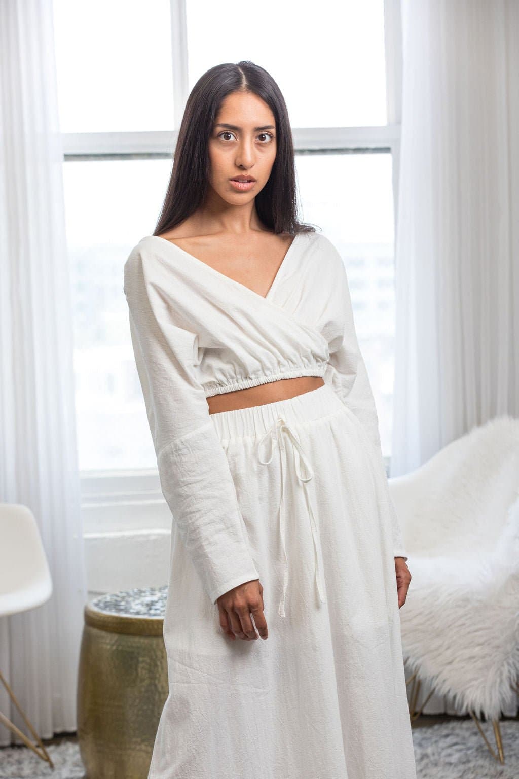 @AlyssaTay Two Piece Maxi Dress - White - Avah Couture