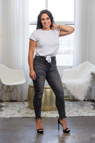 Brooklyn High Rise Frayed Ankle Black Skinny - Avah Couture