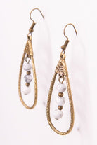 Center Bead Dangle Earring - Bronze-AVAH