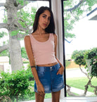 Danielle Ribbed Sweater Tank - Soft Pink -AVAH