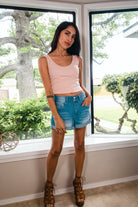 Danielle Ribbed Sweater Tank - Soft Pink -AVAH