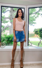 Danielle Ribbed Sweater Tank - Soft Pink -AVAH