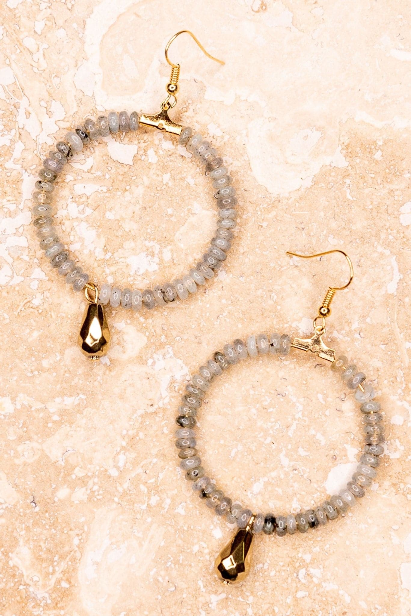 Fishhook beaded hoop earrings - AVAH