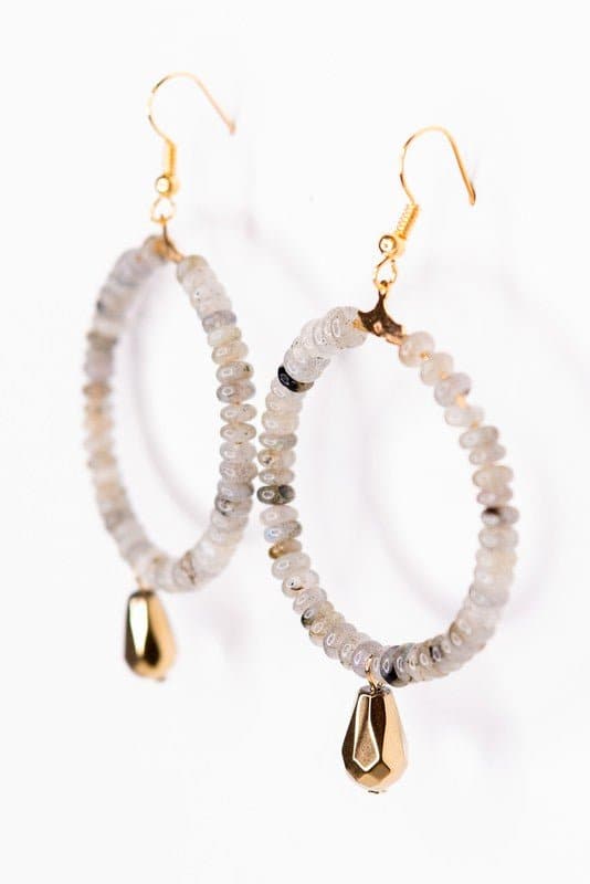 Fishhook beaded hoop earrings - AVAH