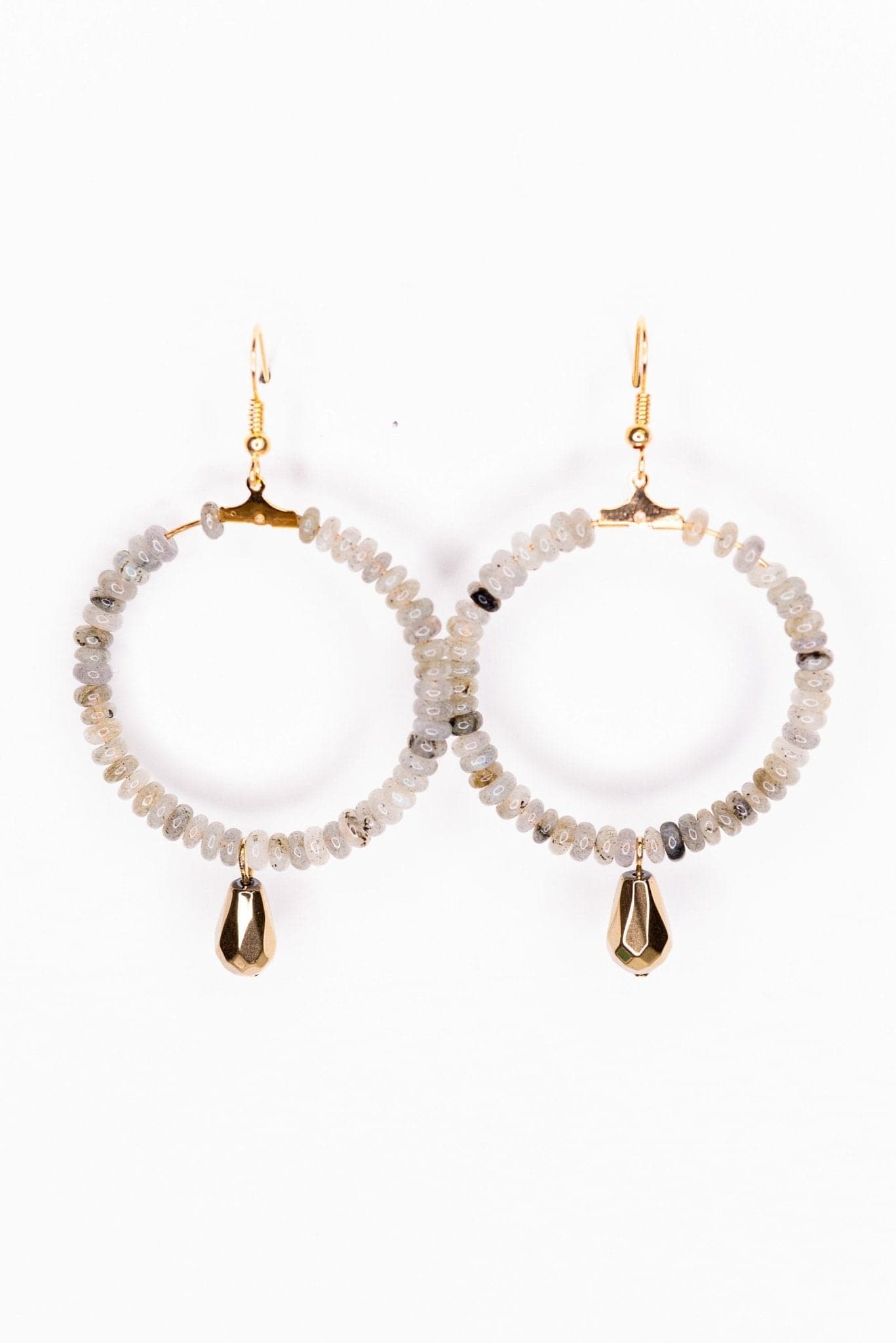 Fishhook beaded hoop earrings - AVAH