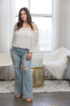 It's A Breeze Off The Shoulder Blouse - White - AVAH