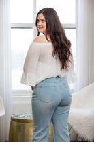 It's A Breeze Off The Shoulder Blouse - White - AVAH