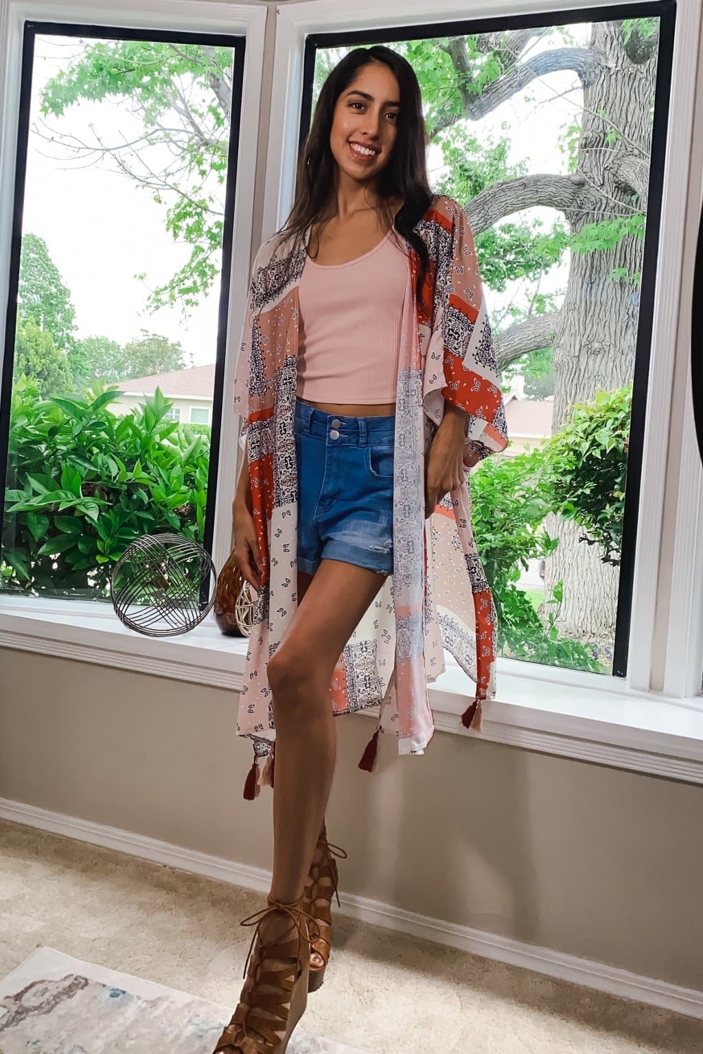 It's a Wrap Mixed Print Kimono with Tassel - AVAH
