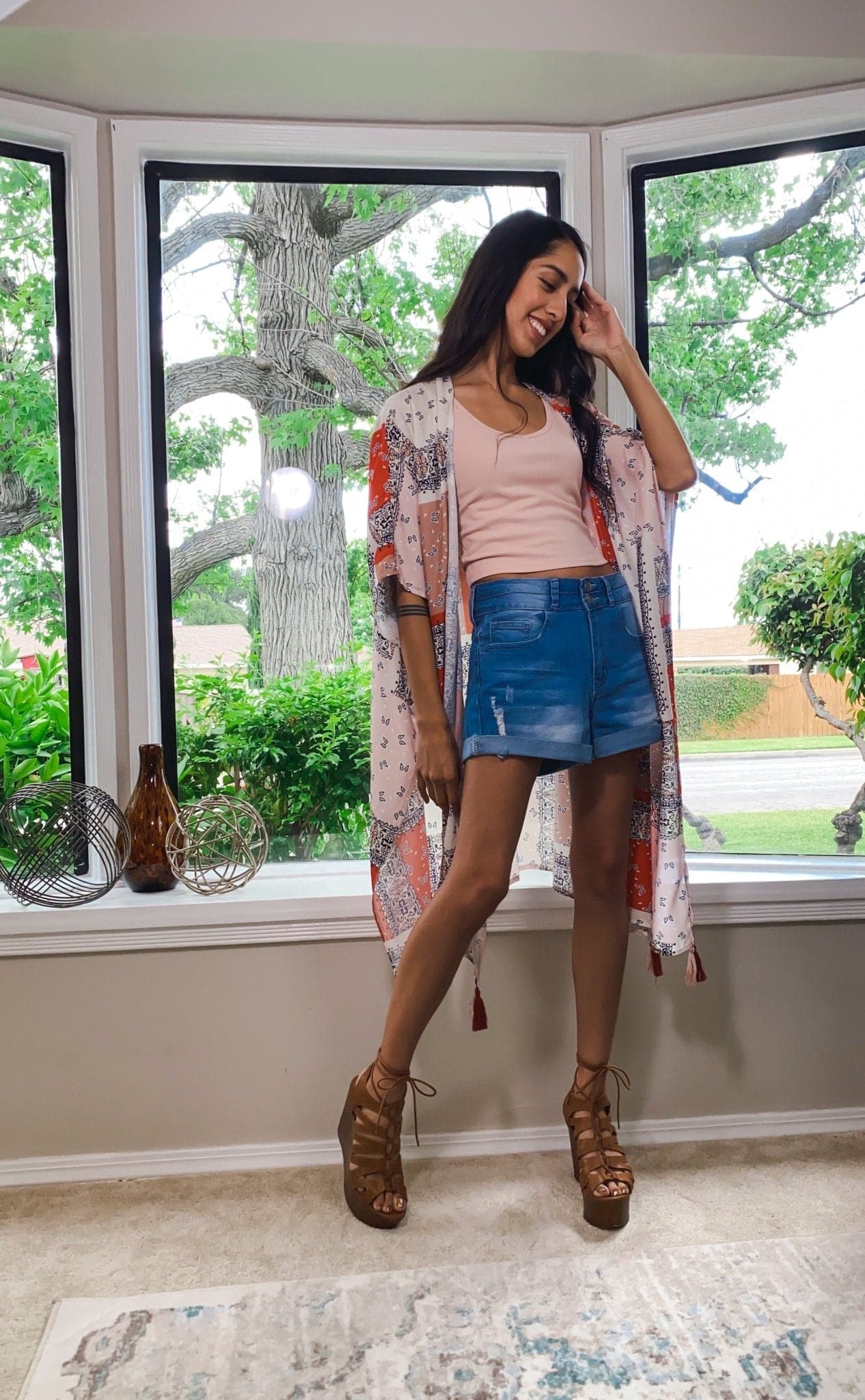 It's a Wrap Mixed Print Kimono with Tassel - AVAH