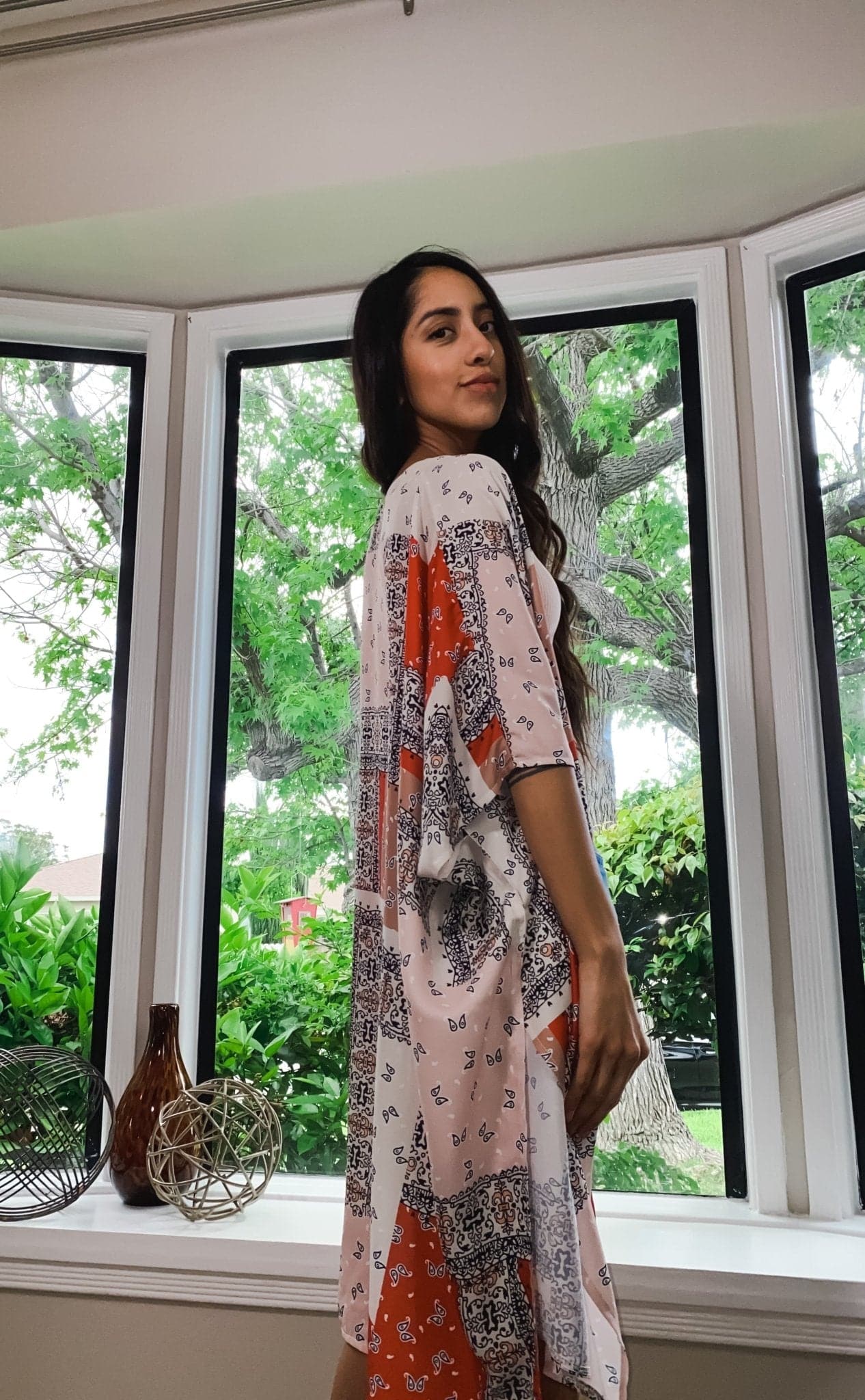 It's a Wrap Mixed Print Kimono with Tassel - AVAH