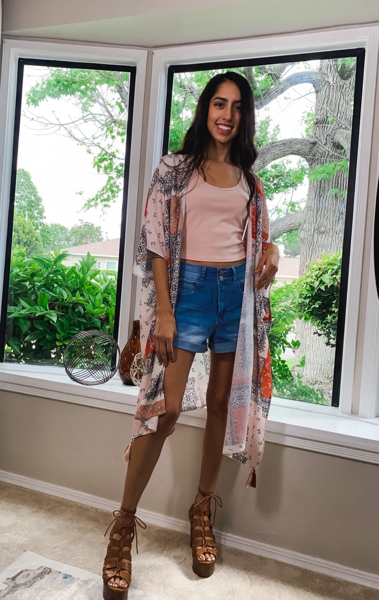 It's a Wrap Mixed Print Kimono with Tassel - AVAH