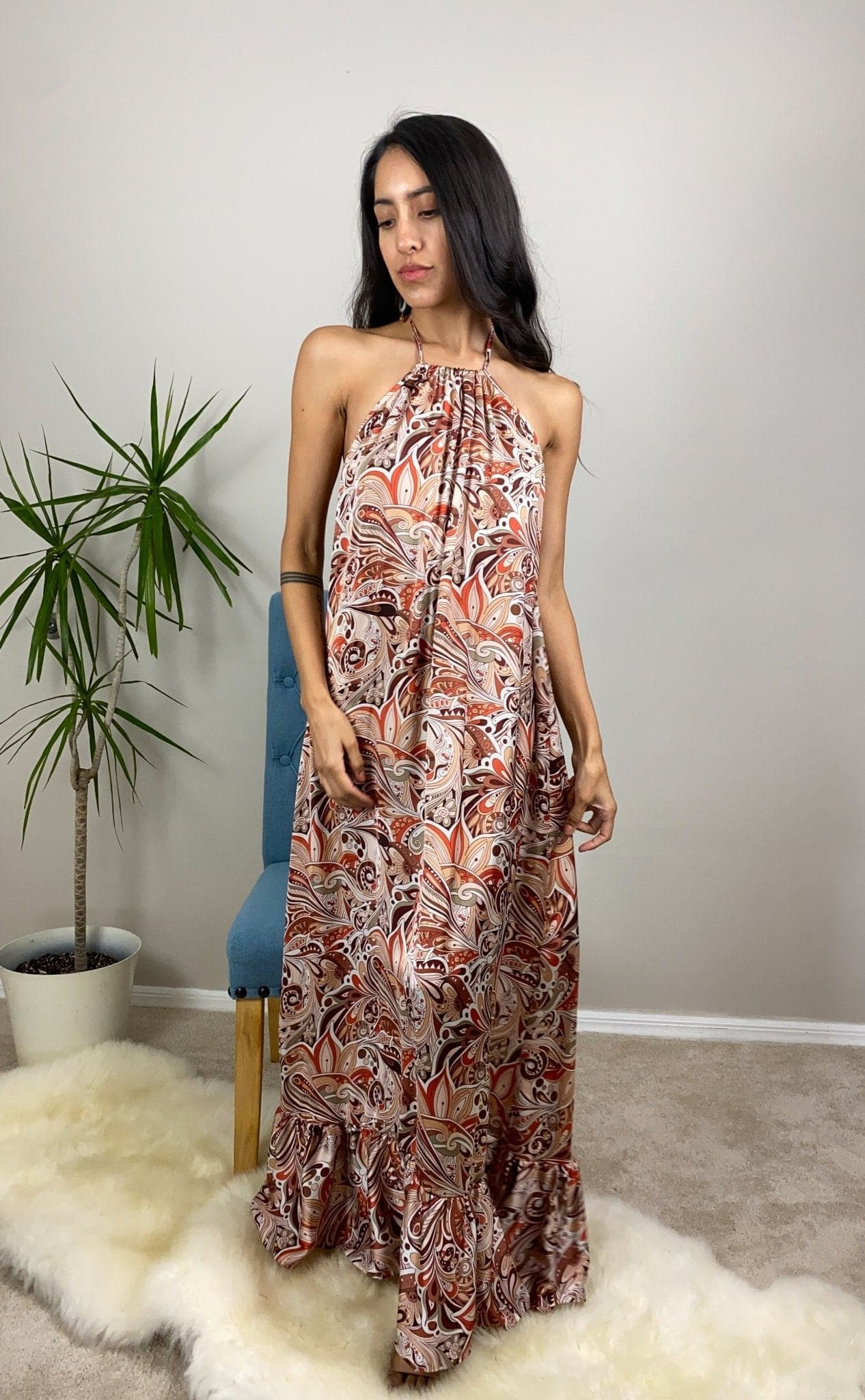 Kona Halterneck Maxi Dress - Multi - AVAH