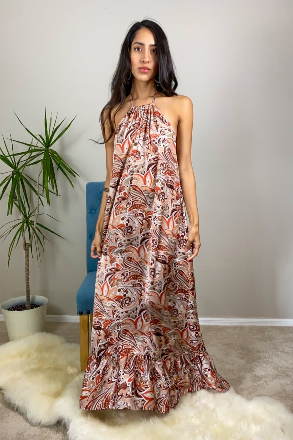 Kona Halterneck Maxi Dress - Multi - AVAH