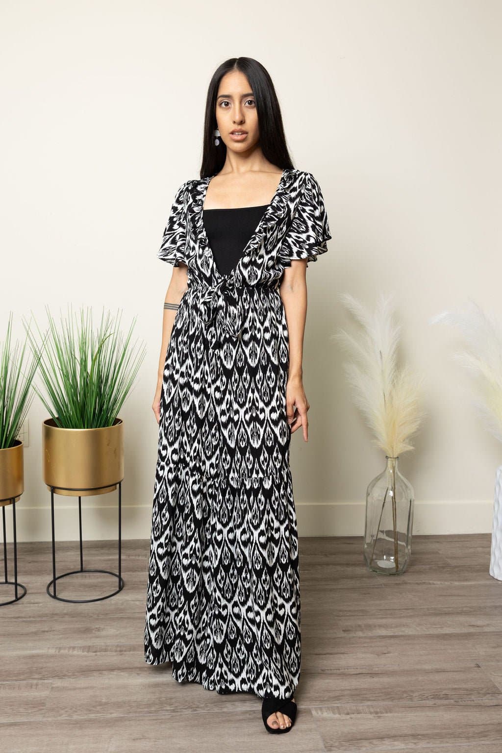 Nightline Elegant Full Length Maxi Jumpsuit - Black - AVAH