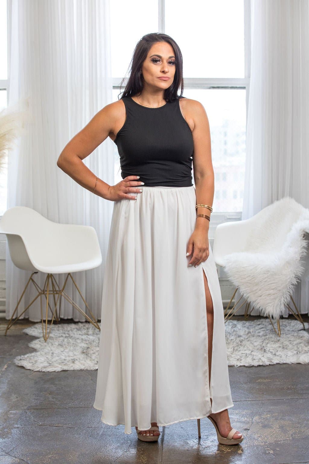 Rachel Slim-fit Cropped Tank Top - Black - AVAH