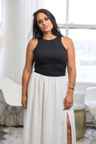 Rachel Slim-fit Cropped Tank Top - Black - AVAH