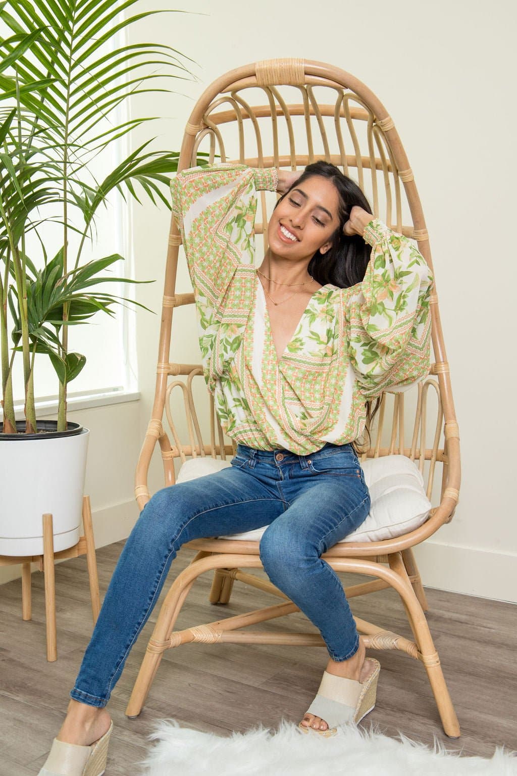 Simply Divine Surplice Woven Bodysuit - AVAH