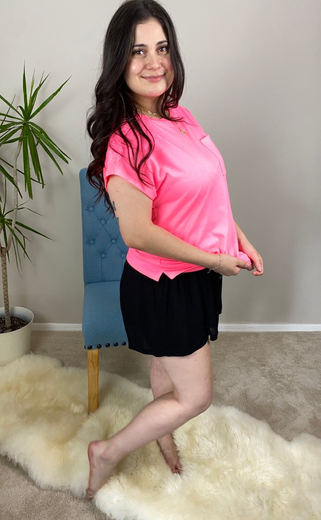 Taylor Neon Pink Tee - AVAH