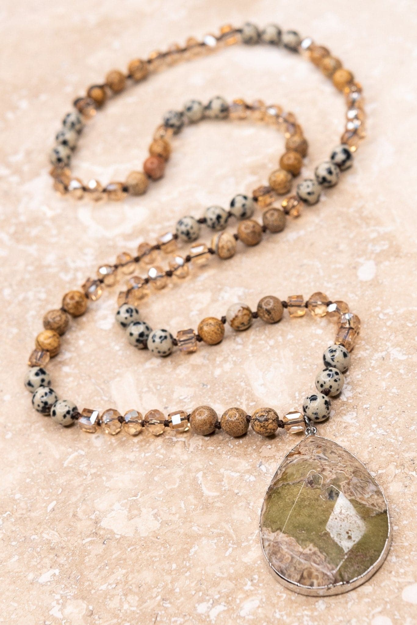 Unique Grace Teardrop Stone Necklace - AVAH