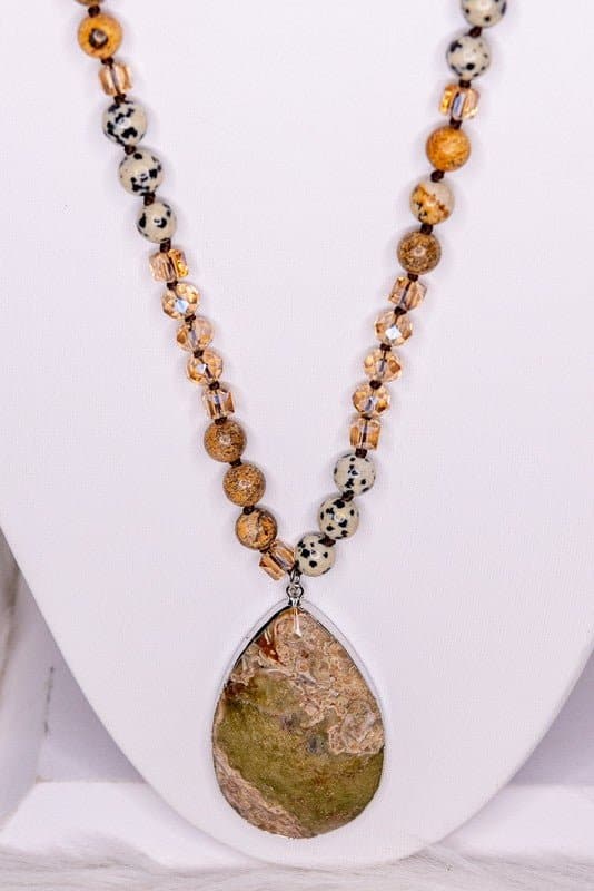 Unique Grace Teardrop Stone Necklace - AVAH