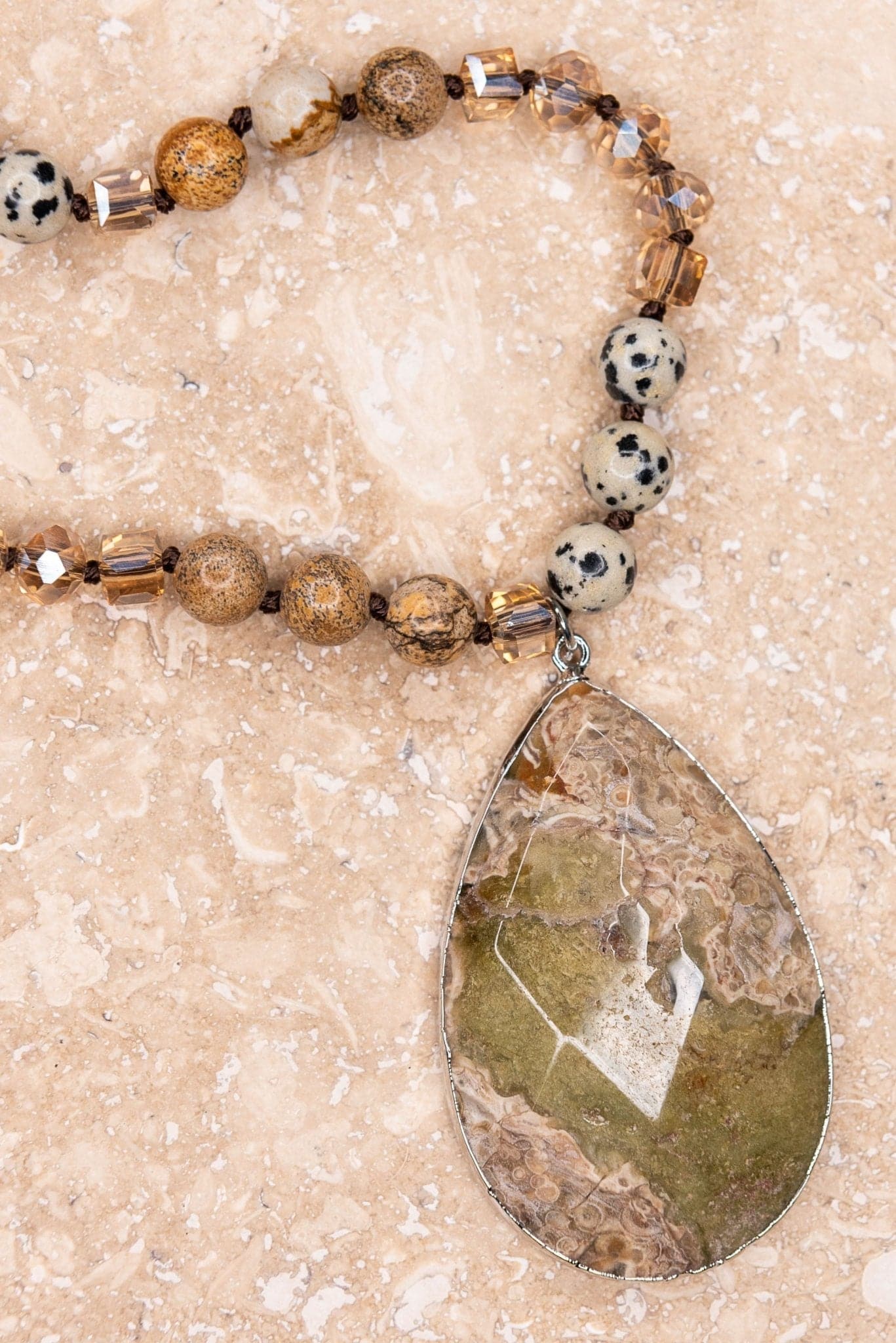 Unique Grace Teardrop Stone Necklace - AVAH