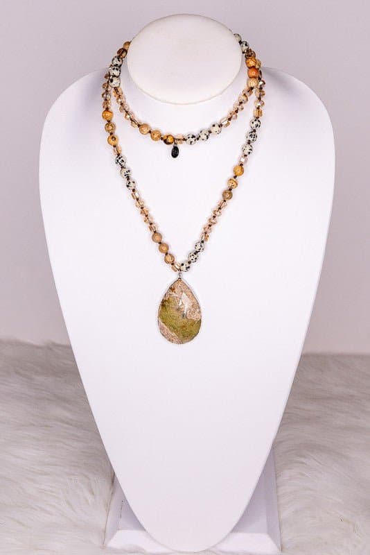 Unique Grace Teardrop Stone Necklace - AVAH