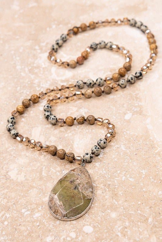 Unique Grace Teardrop Stone Necklace - AVAH