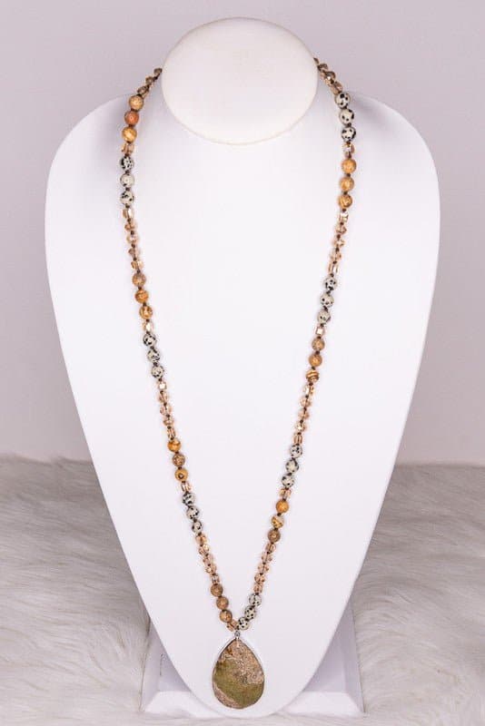 Unique Grace Teardrop Stone Necklace - AVAH