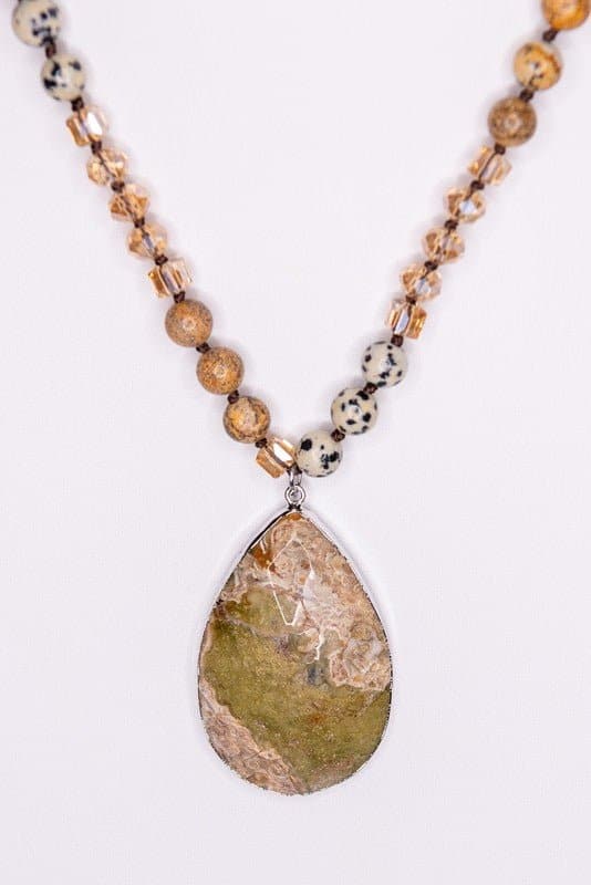 Unique Grace Teardrop Stone Necklace - AVAH