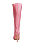 Pipette Diamante Set High Heeled Calf Boot -Pink-Avah